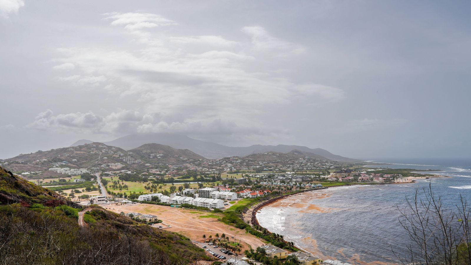 Aerial coastline view of Saint Kitts